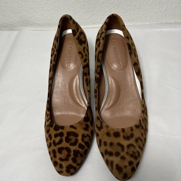 Aerosoles Bettie Pump Women heel 5 M Leopard Print Black block Suede comfortable - Picture 4 of 6